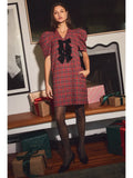 Curvy Girl Plaid Puff Sleeve Mini - Greige Goods