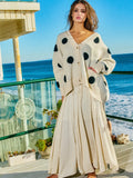 Oversized Polka Dot Cardigan - Greige Goods