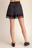 Polka and Lace Shorts - Greige Goods