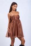 Sheer Layered Swing Dress - Greige Goods