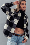 Plaid Flannel Button Down Jacket - Greige Goods