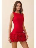Floral 3D Rosette Hem Mini - Greige Goods