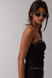 Suede Scalloped Tube Top - Greige Goods
