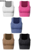 Thick Rib Washed Crop Tank - Greige Goods