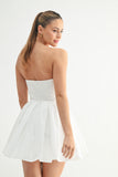 Strapless Pleated Mini Dress - Greige Goods