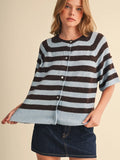 Weekend Stripe Cardigan - Greige Goods