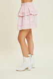 Lace Ruffle Detail Mini Skirt - Greige Goods