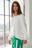 Open Back Oversized Top - Greige Goods