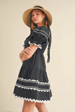 Ric Rac Puff Sleeve Mini - Greige Goods