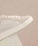 The Berne Pearl Studded Sneaker - Greige Goods