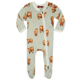 B Zipper Footed Romper - Greige Goods