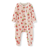 O Zip Footed Ruffle Romper - Greige Goods