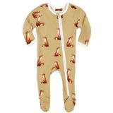 O Zip Footed Romper - Greige Goods