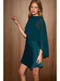 Whisper Cape Mini Dress - Greige Goods