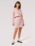 Textured Check Mini Skirt - Greige Goods