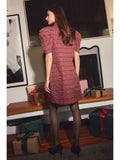 Curvy Girl Plaid Puff Sleeve Mini - Greige Goods