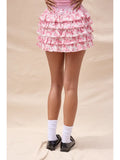 Floral Tiered Ruffle Mini Skort - Greige Goods