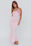 Asymmetric Rose Dress - Greige Goods