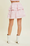 Lace Ruffle Detail Mini Skirt - Greige Goods