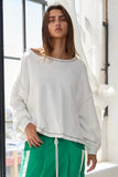 Open Back Oversized Top - Greige Goods