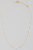 Dainty Chain Pearl Charm Necklace - Greige Goods
