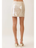Champagne Nights Mini Skirt - Greige Goods