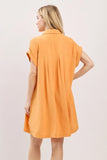Button Front Shirt Dress - Greige Goods