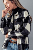 Plaid Flannel Button Down Jacket - Greige Goods