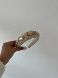 Dupioni Crystal Puff Headband - Greige Goods