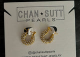 Gold Diamond Hoops - Greige Goods