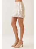Champagne Nights Mini Skirt - Greige Goods