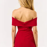 Bow Off Shoulder Dress - Greige Goods