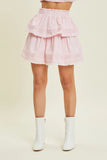 Lace Ruffle Detail Mini Skirt - Greige Goods