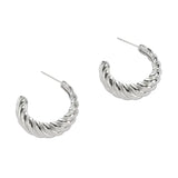 Silver Braided Hoops - Greige Goods