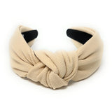 Beige Solid Color Top Knot Headband - Greige Goods