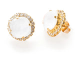 Jayne Crystal Trimmed Post Earring - Greige Goods