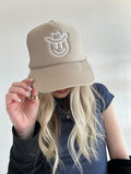 Cowboy Smiley Trucker Hat - Greige Goods
