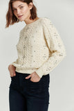 Carlotta Embellished Sweater - Greige Goods