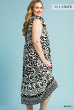 Curvy Girl Midi Ruffle Dress - Greige Goods