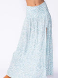 Floral Slit Maxi Skirt - Greige Goods