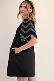 Balloon Sleeve Embroidered Mini - Greige Goods