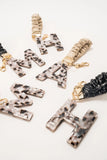 Jordan Tort Letter Keychain - Greige Goods