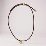 Leather Cord Necklace - Greige Goods