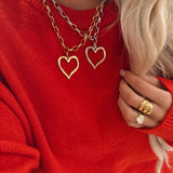 Large Open Heart Necklace Silver - Greige Goods