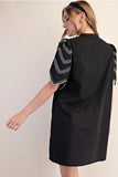 Balloon Sleeve Embroidered Mini - Greige Goods
