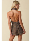 Leopard Luxe Romper - Greige Goods