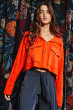 Cropped Shirt Shacket - Greige Goods