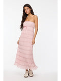 Crinkle Midi Dress - Greige Goods