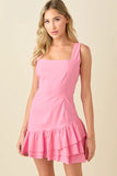 Ruffle Hem Square Neck Mini - Greige Goods