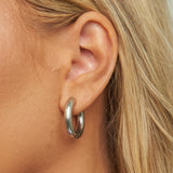 Silver Chunky Hoops - Greige Goods